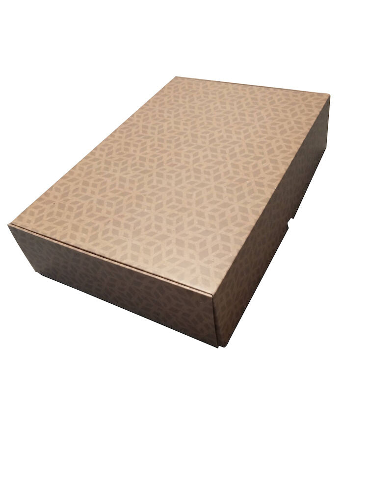 Presentkartong Mönstrad 49x33x11 - Brun