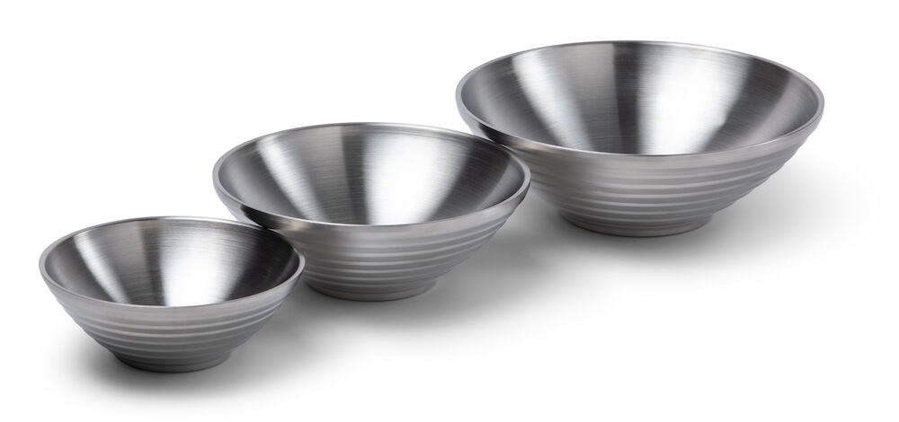 Skål Stainless Dubbelvägg 3-pack - Stål
