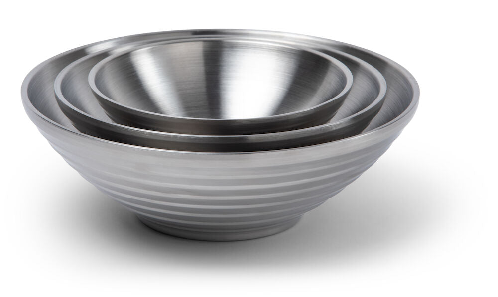 Skål Stainless Dubbelvägg 3-pack - Stål